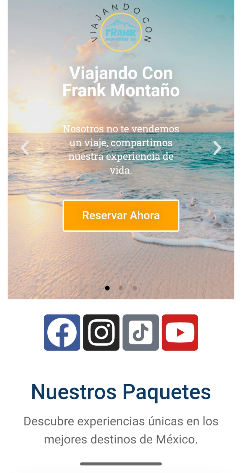 Ejemplo tarjeta digital agencia de viajes