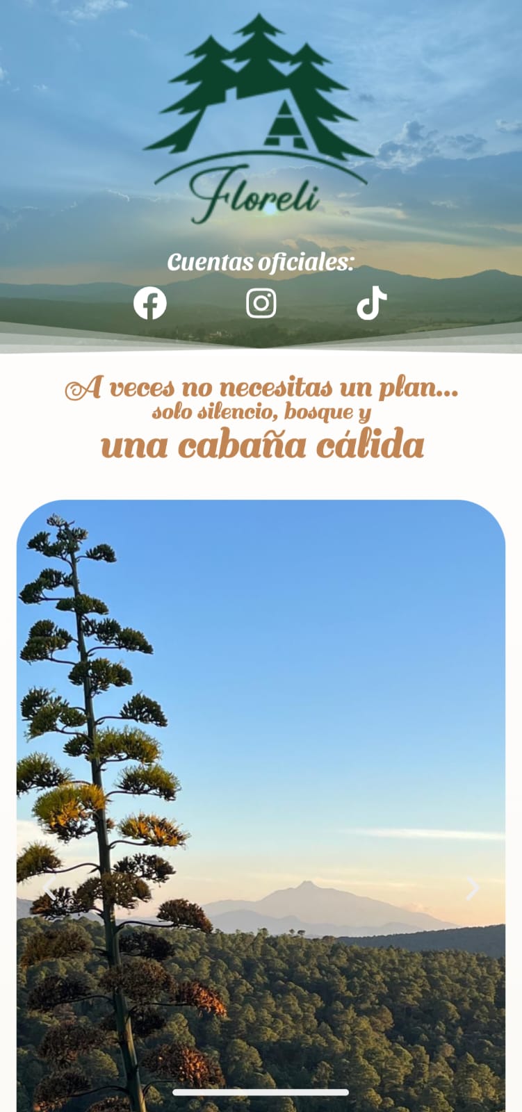 Ejemplo tarjeta digital cabañas